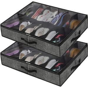 Under Bed Shoe Storage Organizer, Black